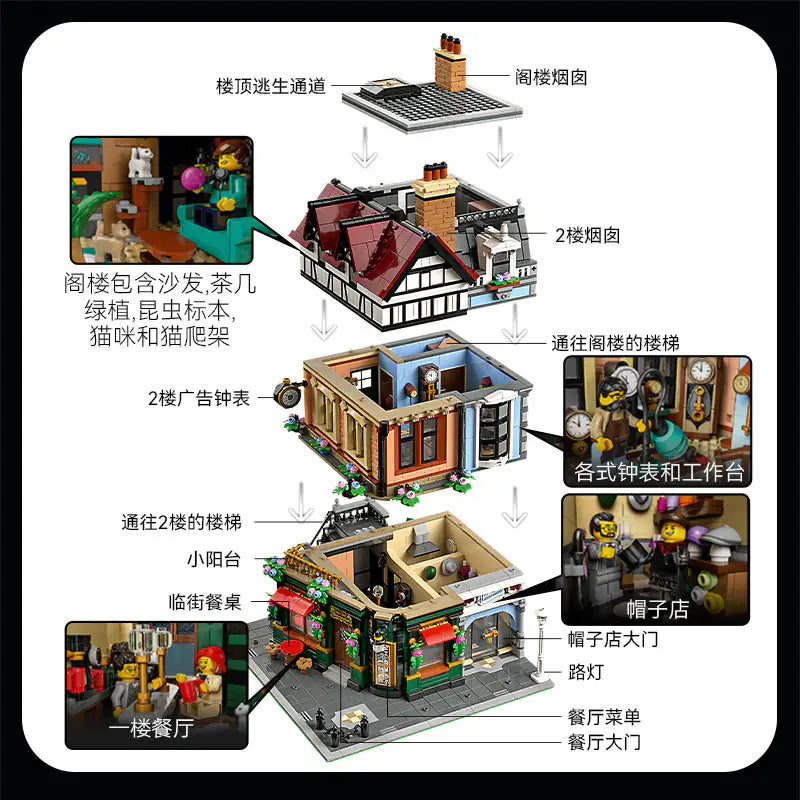 Tudor Corner Building Blocks Set 10350 – 3266 PCS Modular Architecture Brick Construction Model for Collectors & Adults