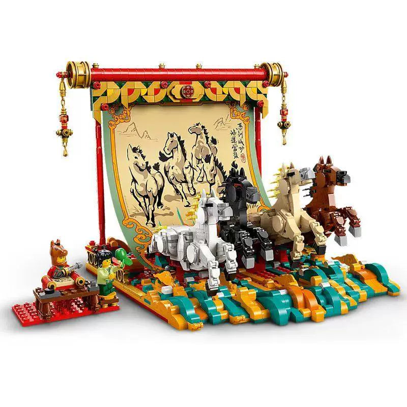 Second gallery image of the 1650-piece galloping horse brick set