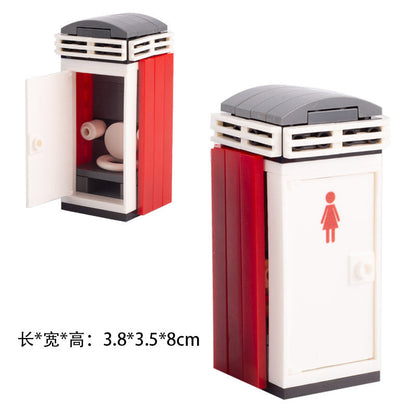 Brick-built women's restroom MOC set