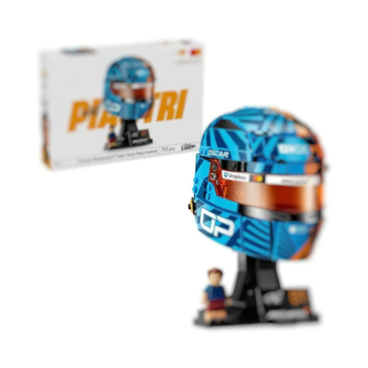 Oscar Piastri helmet building block model