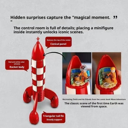 Base and launch stand detail on the rocket building block set