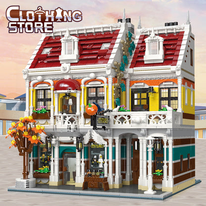 None-piece clothing store building block model front view