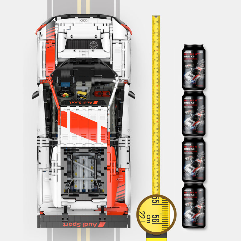 GT3 race car building block model, rear view