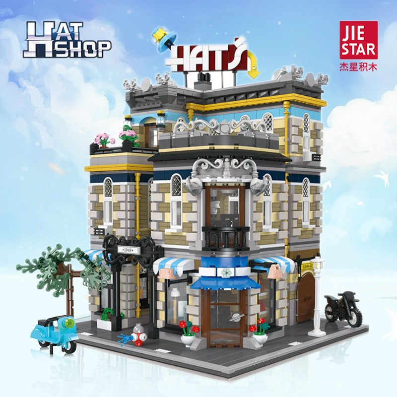 Hat Store Building Block Set – 3140 PCS – full display view