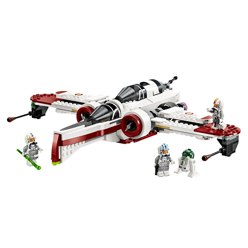 Fully assembled starfighter on its display stand
