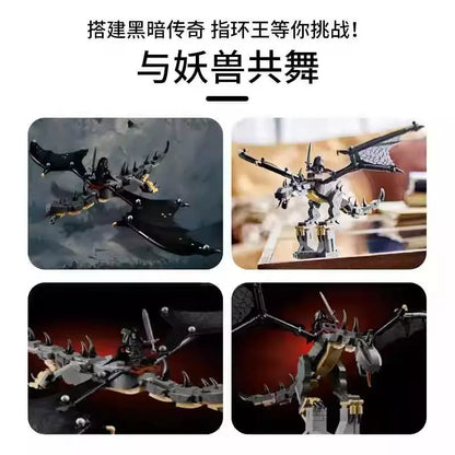 Fantasy beast building set overview showing the finished build