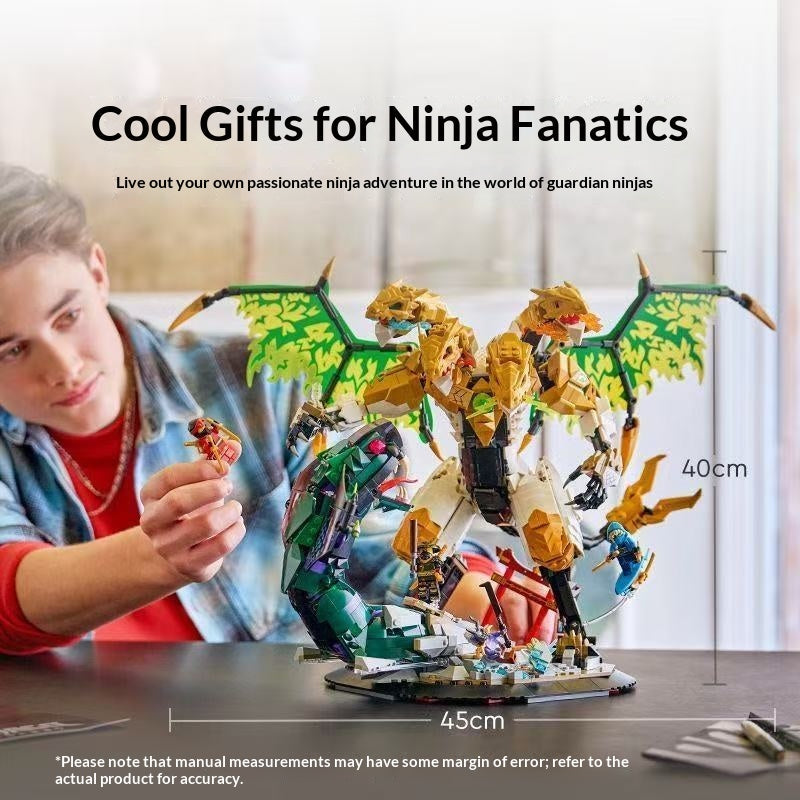 Dragon and battle scene details on the built set