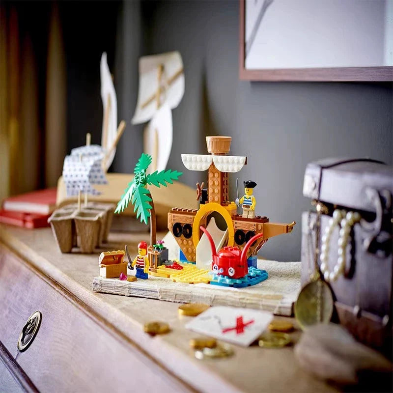 Additional angle of the built pirate ship playground model