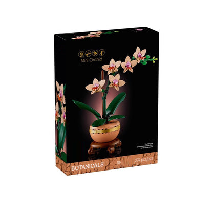 Mini orchid flower building block set assembled in bricks