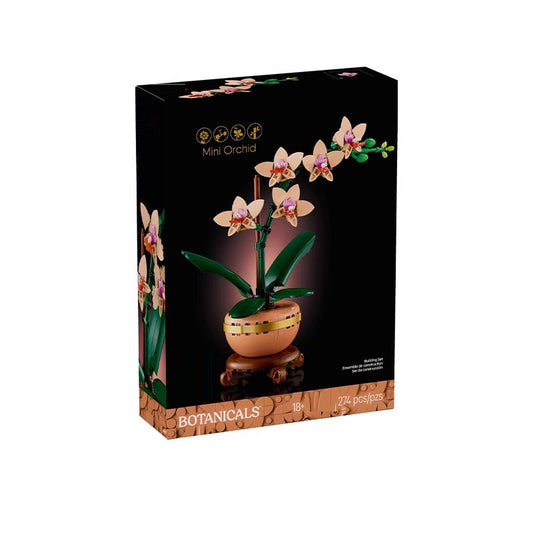 Mini orchid flower building block set assembled in bricks