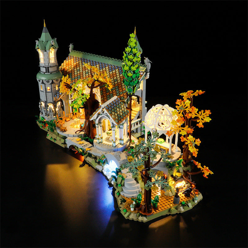 Close-up of terraced elven building detail