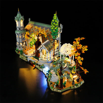 Close-up of terraced elven building detail