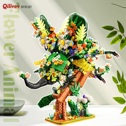 Brick-built flower unicorns, 1509-piece version