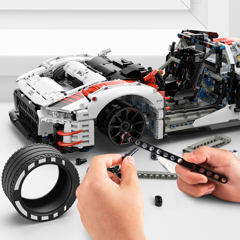 GT3 race car building block model, side profile view