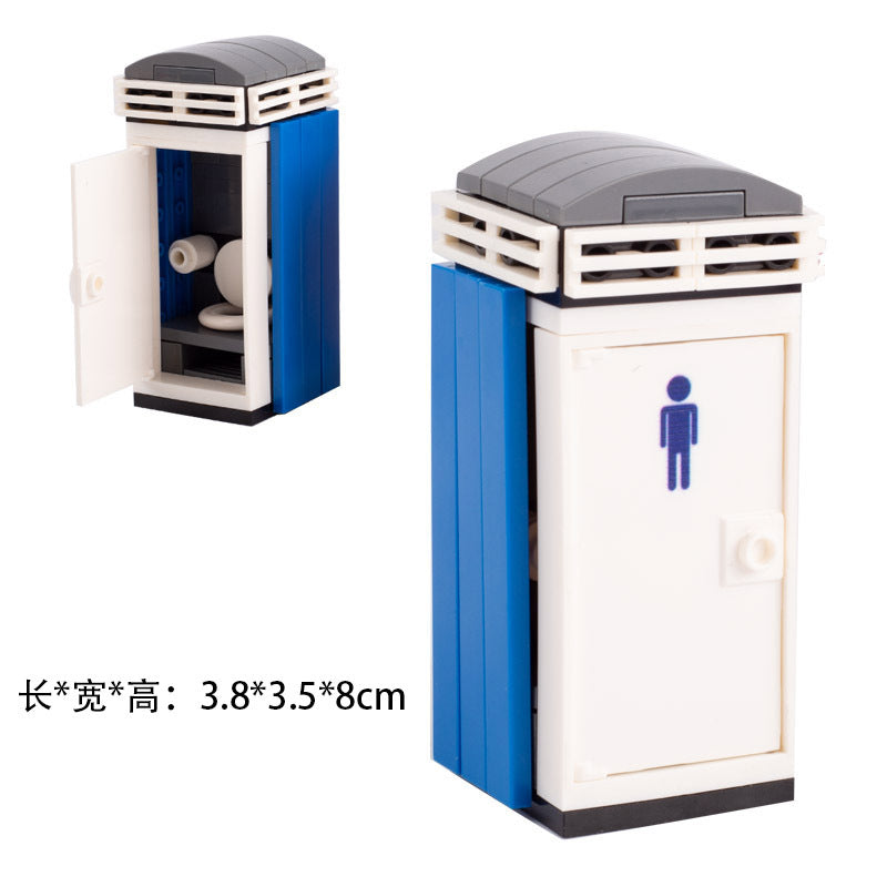 Brick-built men's restroom MOC set