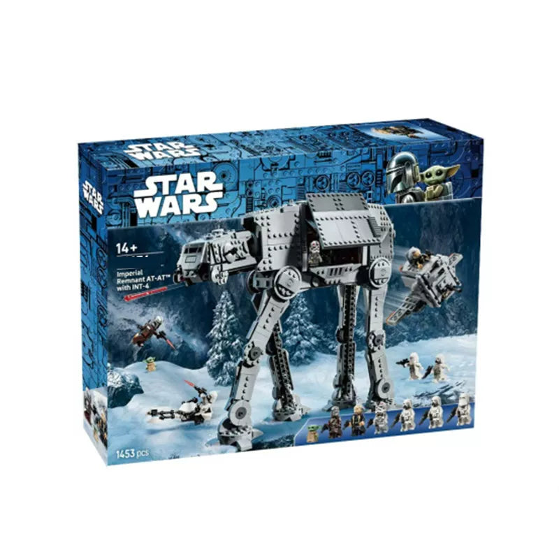 INT-4 model shown next to the AT-AT walker build