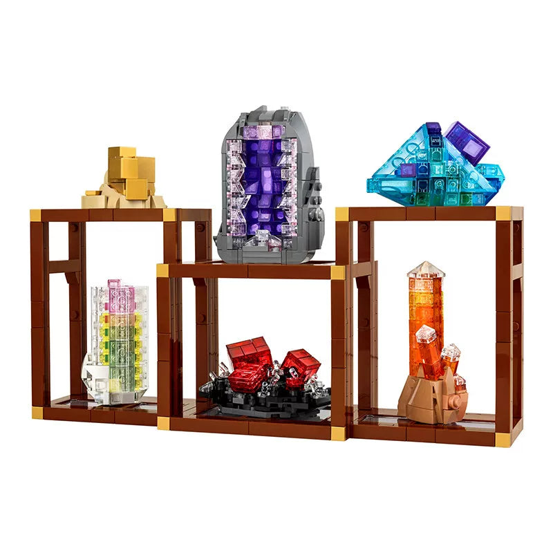 Detail shot of the faceted brick crystal shapes