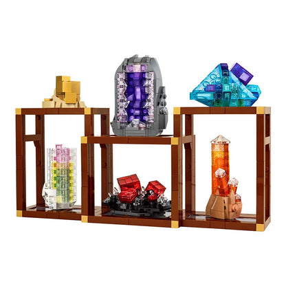 Detail shot of the faceted brick crystal shapes
