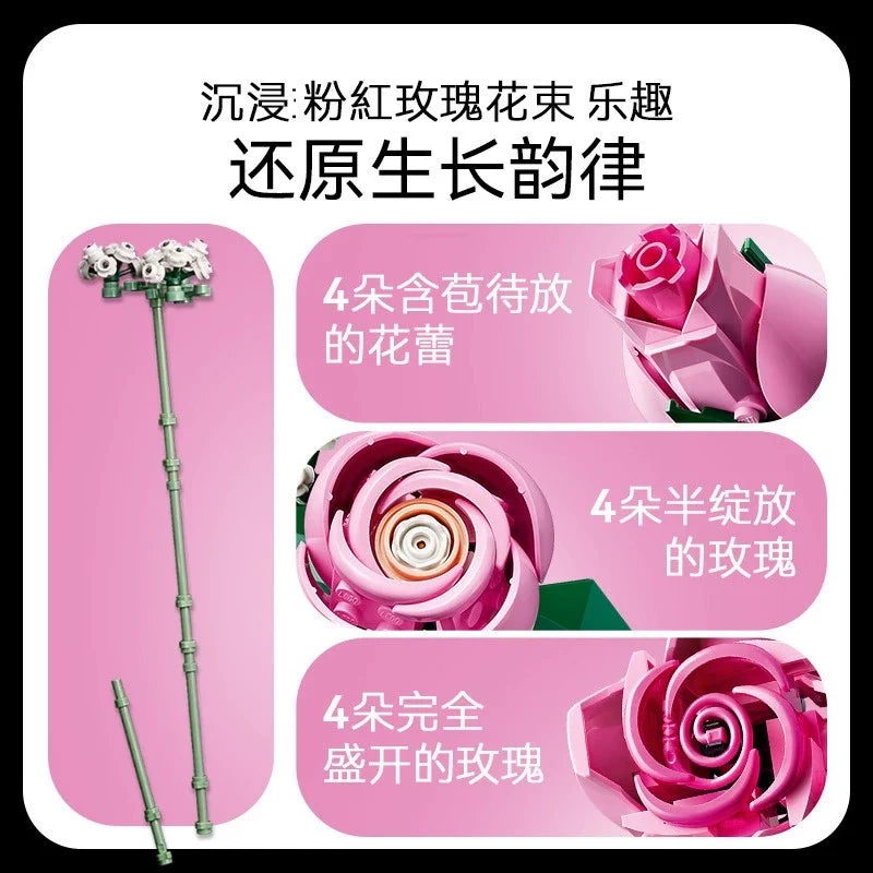 Pink rose bouquet shown presented in the display gift box