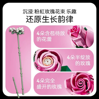 Pink rose bouquet shown presented in the display gift box