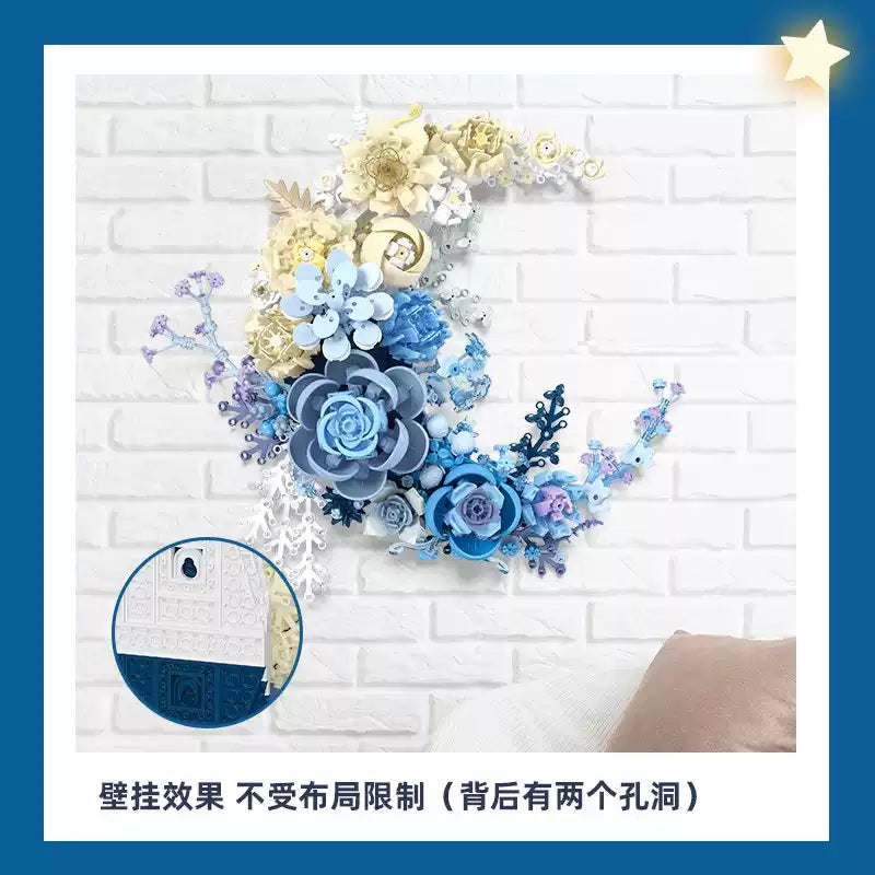 Side angle of the 938 piece flower model