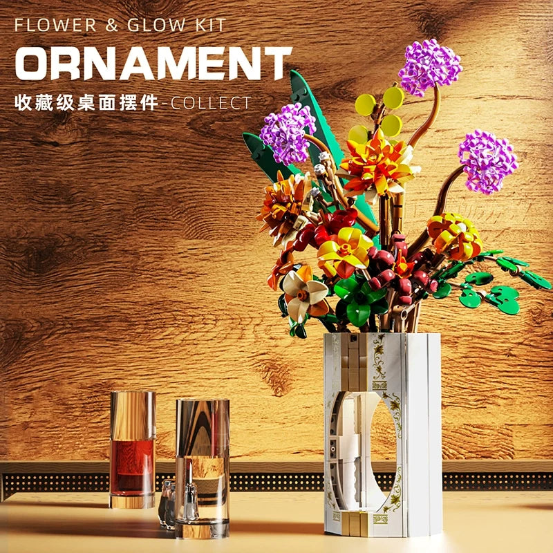 Luminous vase building block set product view