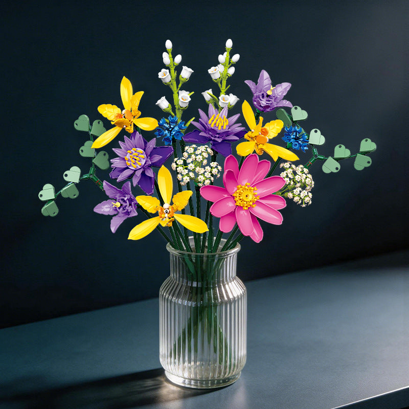 Blooming in Splendor flower building block set, top view