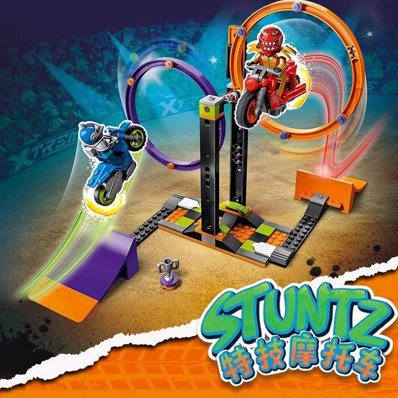 Spinning Stunt Challenge 117-piece stunt challenge building block set