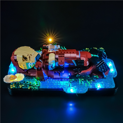 Sea otter building block set with LED lighting option