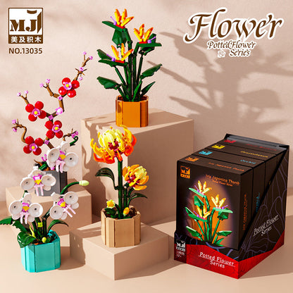 Potted plant building block set assembled display (10)