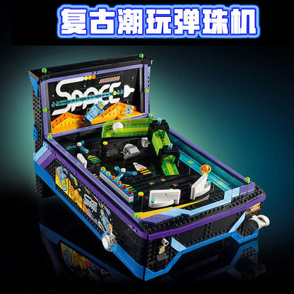 Side angle of the built arcade cabinet showing playfield detail