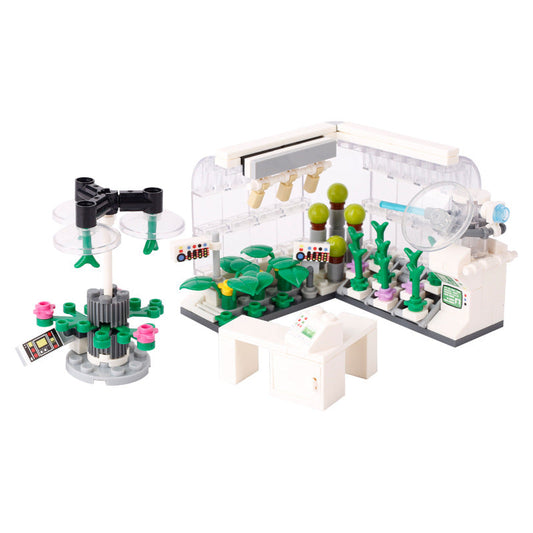 Hydroponic laboratory building block scene assembled