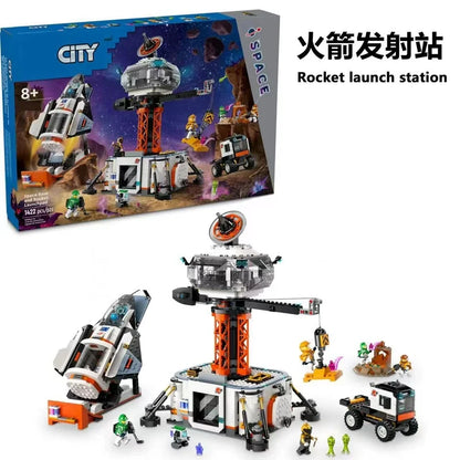 Second view of the 1422-piece space base brick model
