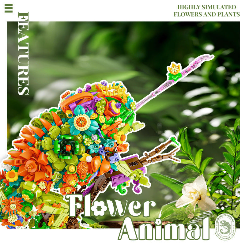 Chameleon flower brick build, alternate view