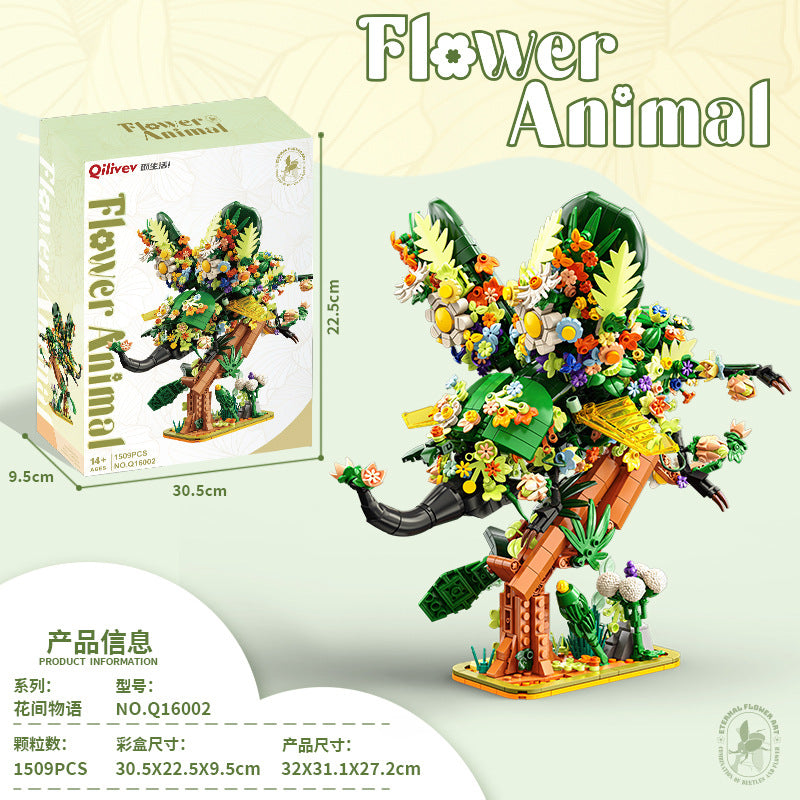 Flower unicorn building set, side view