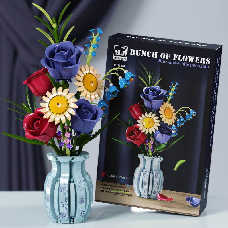 Potted plant building block set full model view