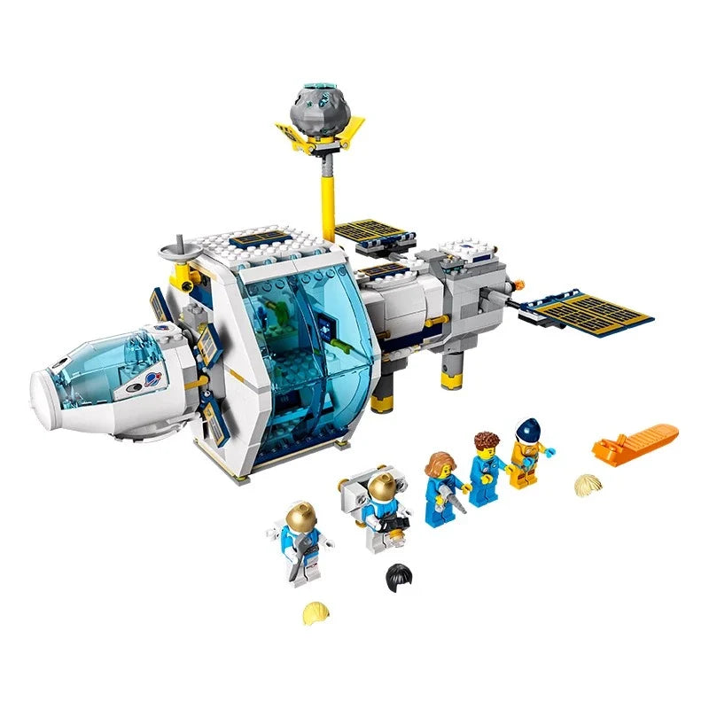 Top view of the space station building block layout