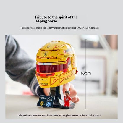 Racing helmet building block set shown from another angle