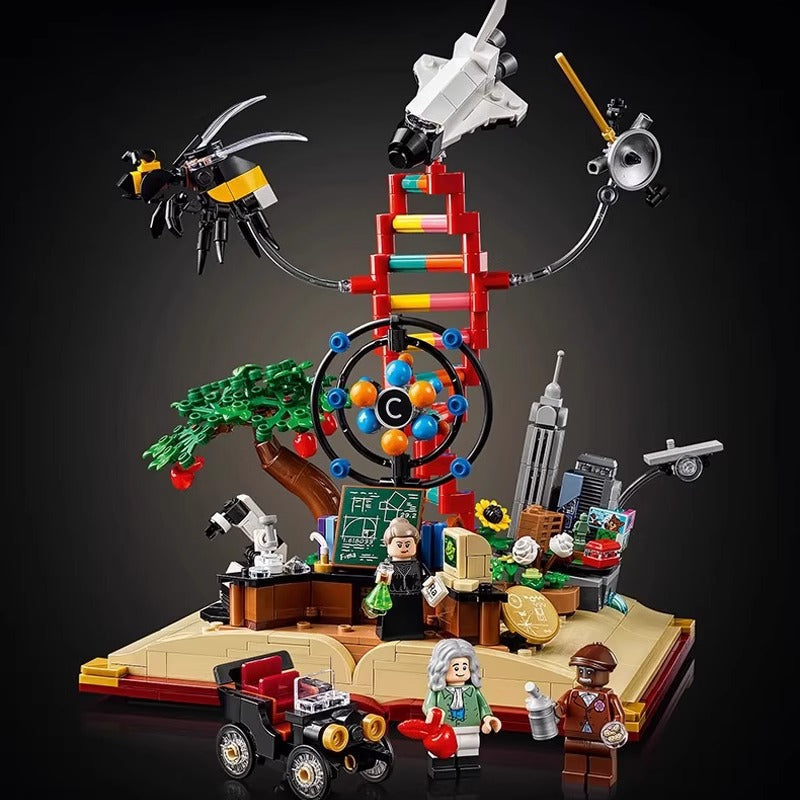 STEM-themed brick model from another angle