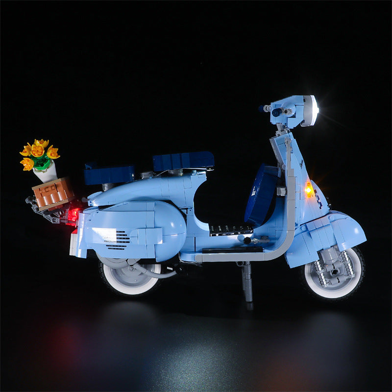 Rear view of the assembled scooter model