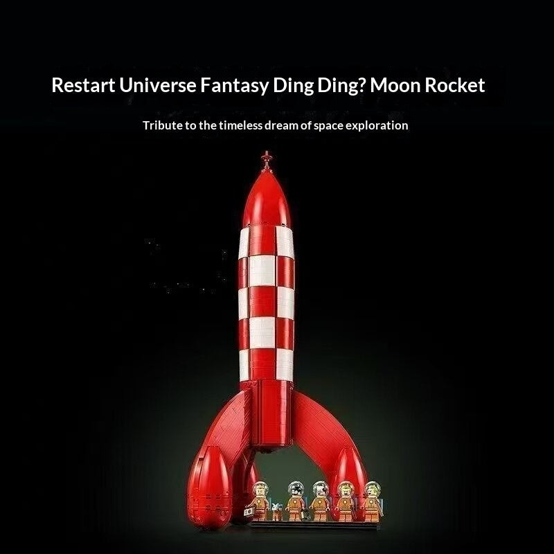 Checkerboard fin detail on the moon rocket build