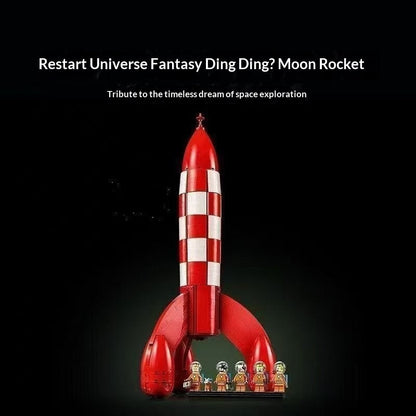 Checkerboard fin detail on the moon rocket build