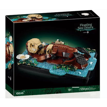 Floating sea otters building block set main product image