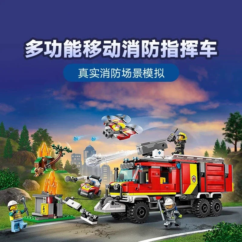 Close-up of the fire truck cab building block detail