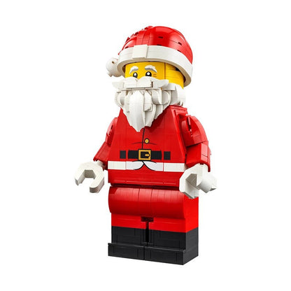 Santa minifigure build displayed as a seasonal decoration