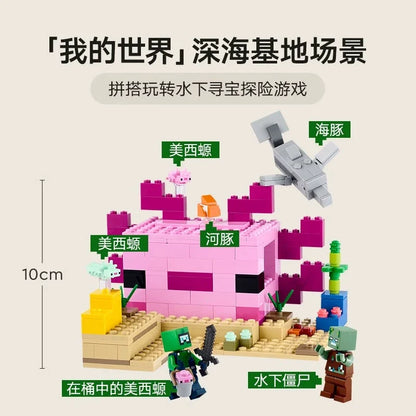Close-up of the blocky aquatic habitat detail