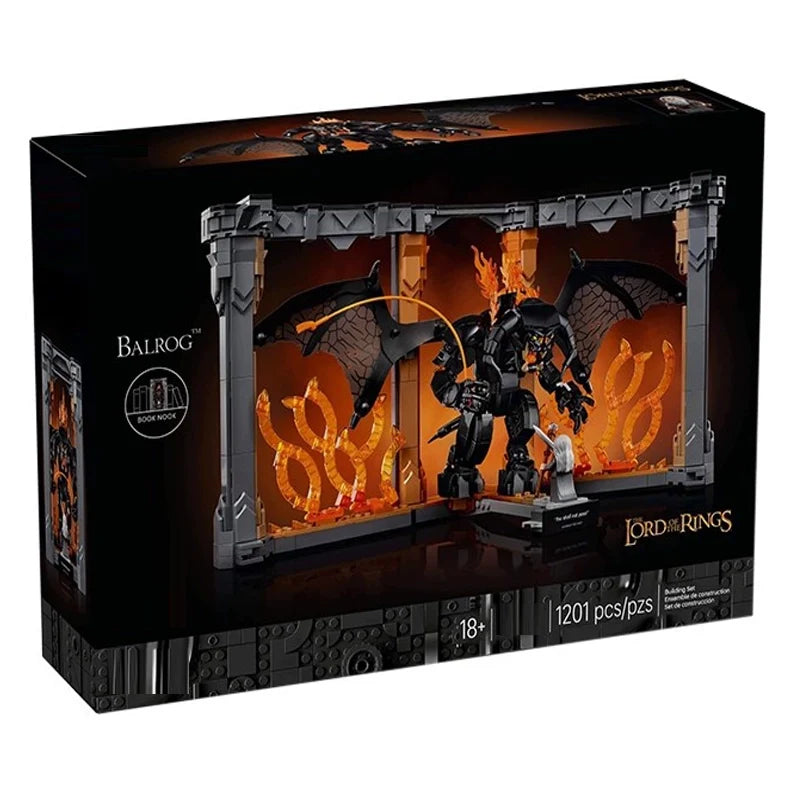 Fantasy Balrog book nook building block set with 1201 pieces