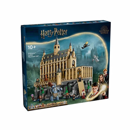 Front view of the 1732-piece castle great hall building block set