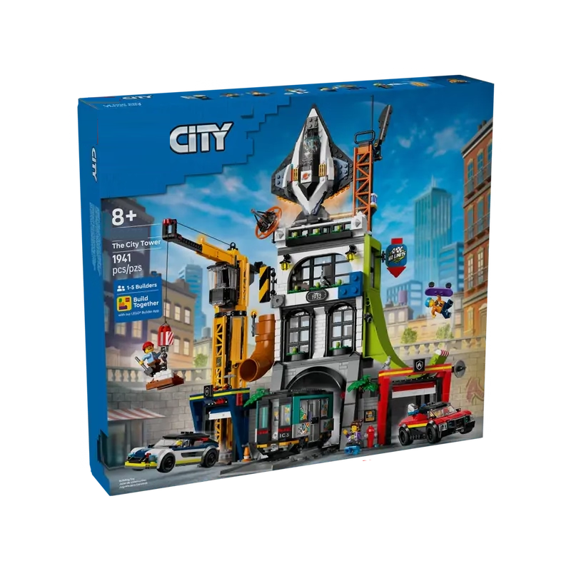 The City Tower skyscraper building block set, front view