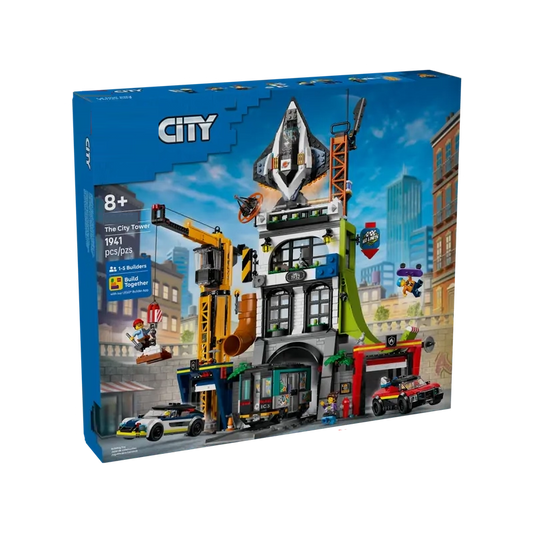 The City Tower skyscraper building block set, front view
